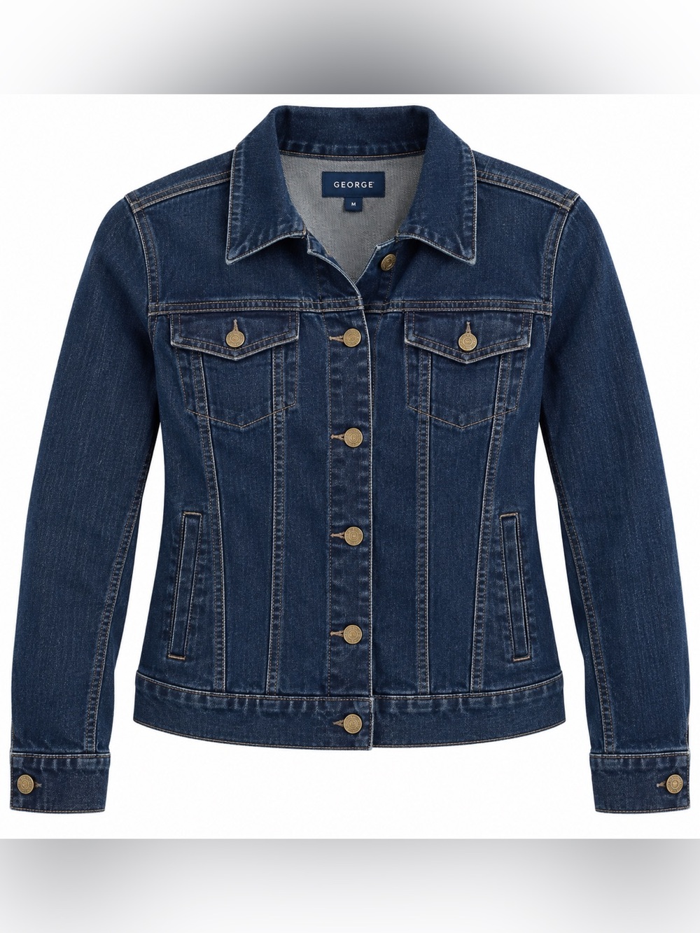 Like New George Dark Blue Denim Jean Jacket